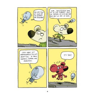 Astro-ratón y bombillita, parece que chispea